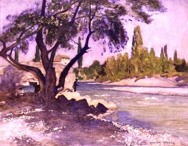 Durance w Sisteron, Francja (akwarela na papierze) autorstwa Adrian Scott Stokes