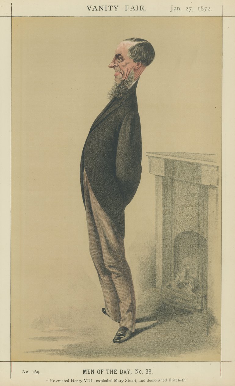 Pan James Anthony Froude (litografia kolorowa) autorstwa Adriano Cecioni
