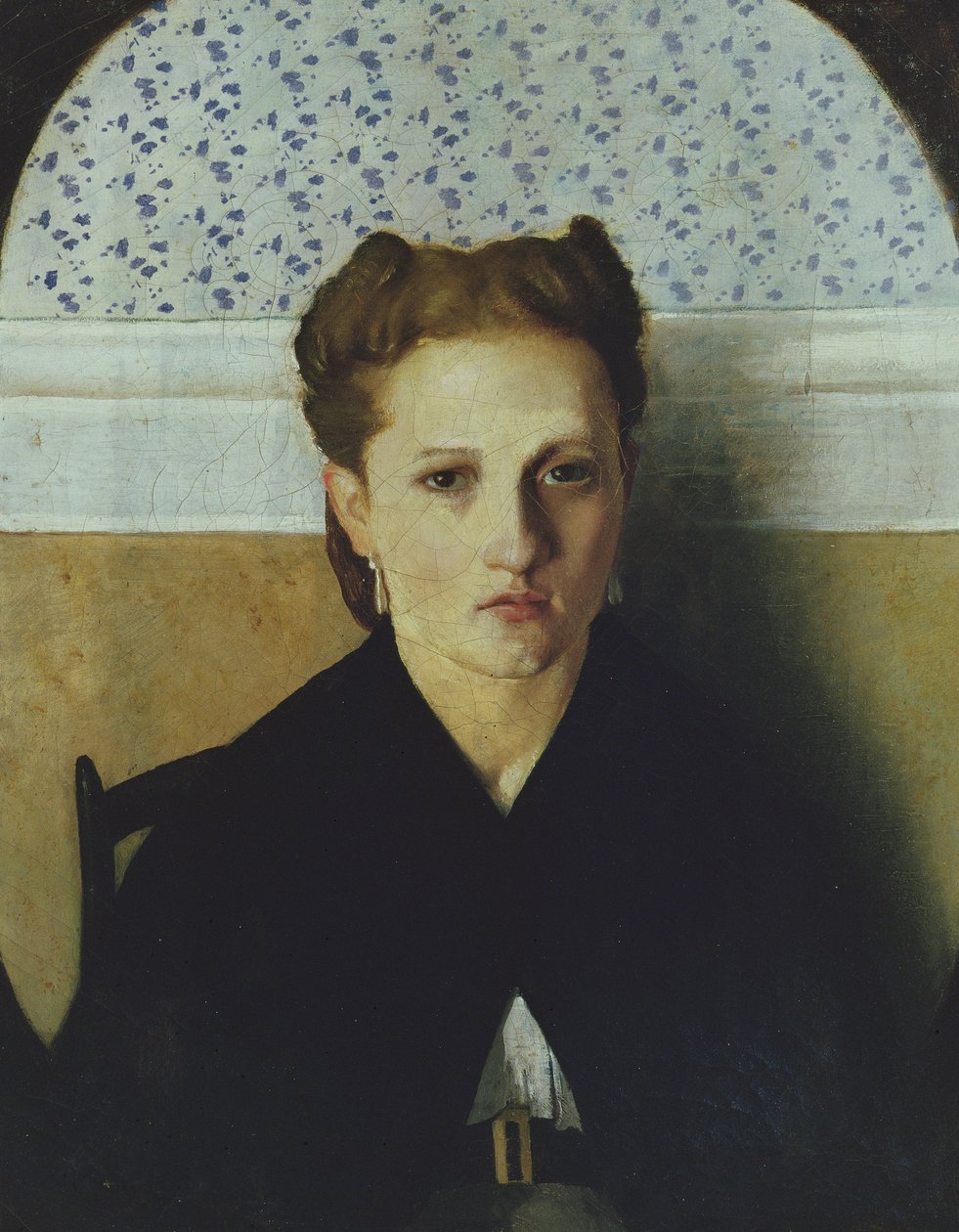 Portret żony artysty (olej na płótnie) autorstwa Adriano Cecioni