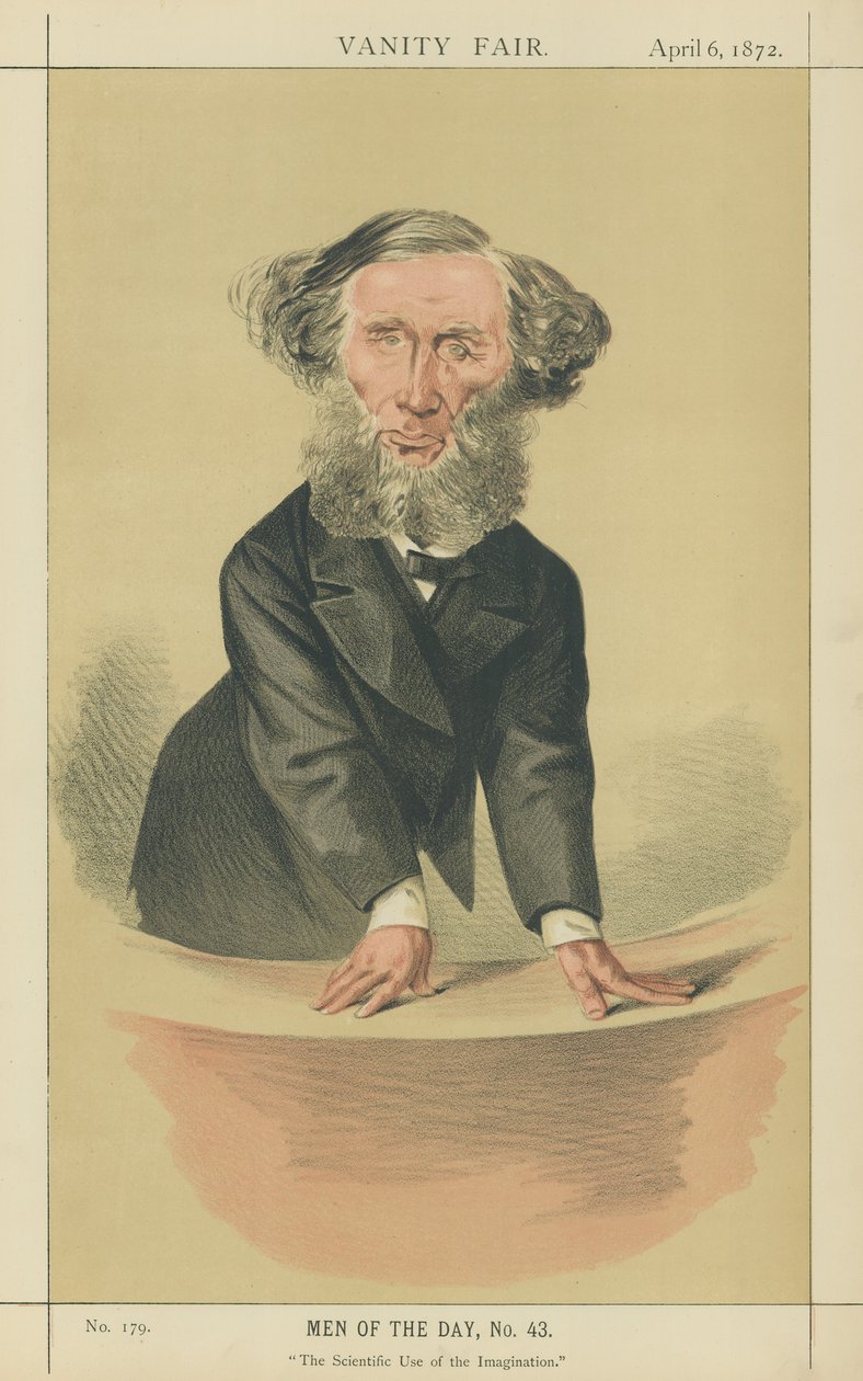 Profesor John Tyndall (kolorowa litografia) autorstwa Adriano Cecioni