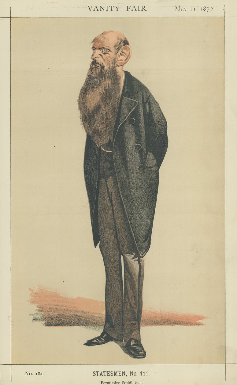Sir Wilfrid Lawson (kolorowa litografia) autorstwa Adriano Cecioni