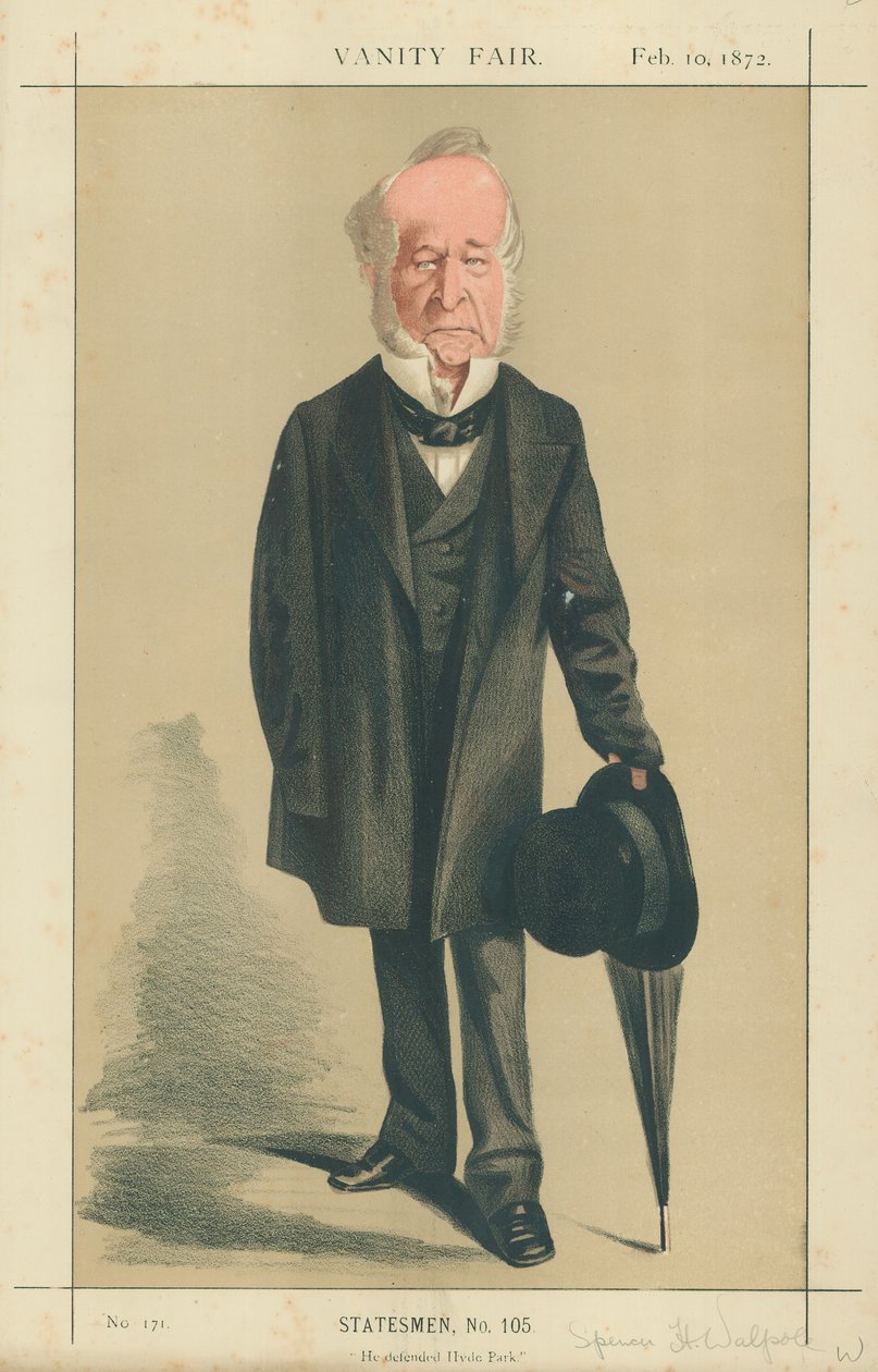 The Right Hon Spencer Horatio Walpole, bronił Hyde Parku autorstwa Adriano Cecioni