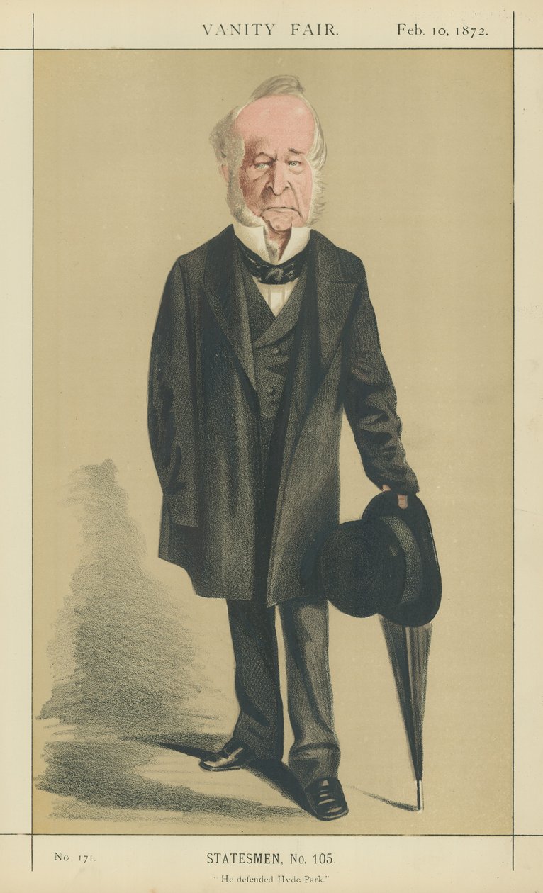 The Right Honourable Spencer Horatio Walpole (kolorowa litografia) autorstwa Adriano Cecioni