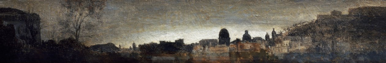 Widok Neapolu, ok. 1865, Adriano Cecioni (1836-1886), olej na desce, 9x56 cm. Włochy autorstwa Adriano Cecioni