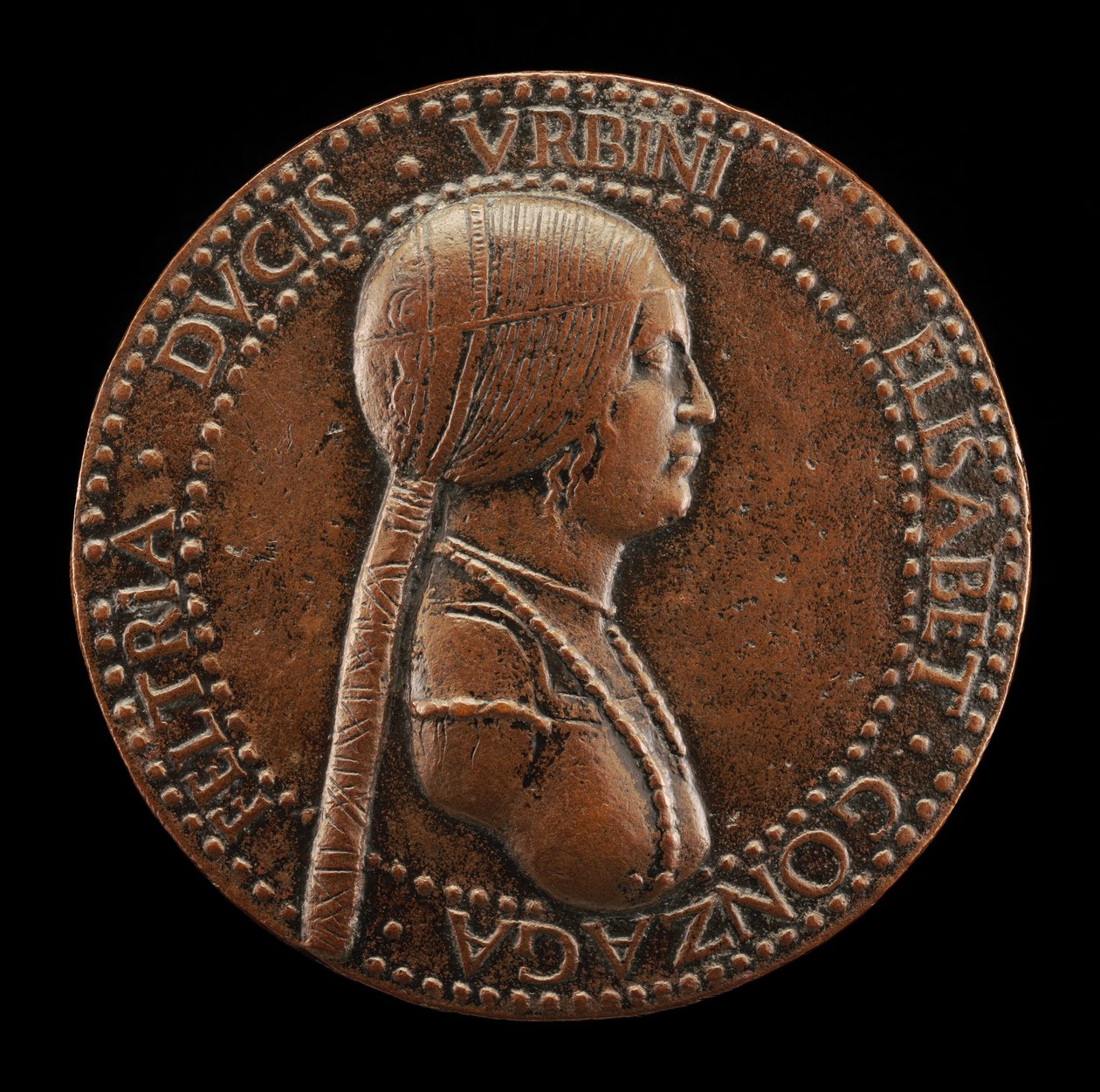 Elisabetta Gonzaga, zm. 1526, księżna Urbino, żona Guidobaldo I 1489..., prawdopodobnie po 1502. autorstwa Adriano Fiorentino