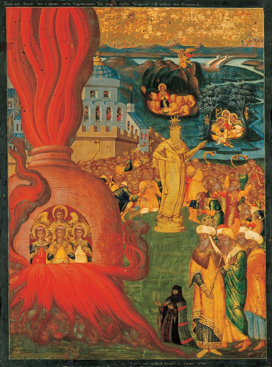 Historia Daniela i trzech młodzieńców w ognistym piecu autorstwa Adrianoupolitis Konstantinos
