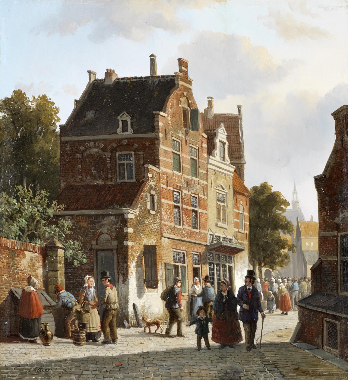 Liczby na ruchliwej ulicy autorstwa Adrianus Eversen