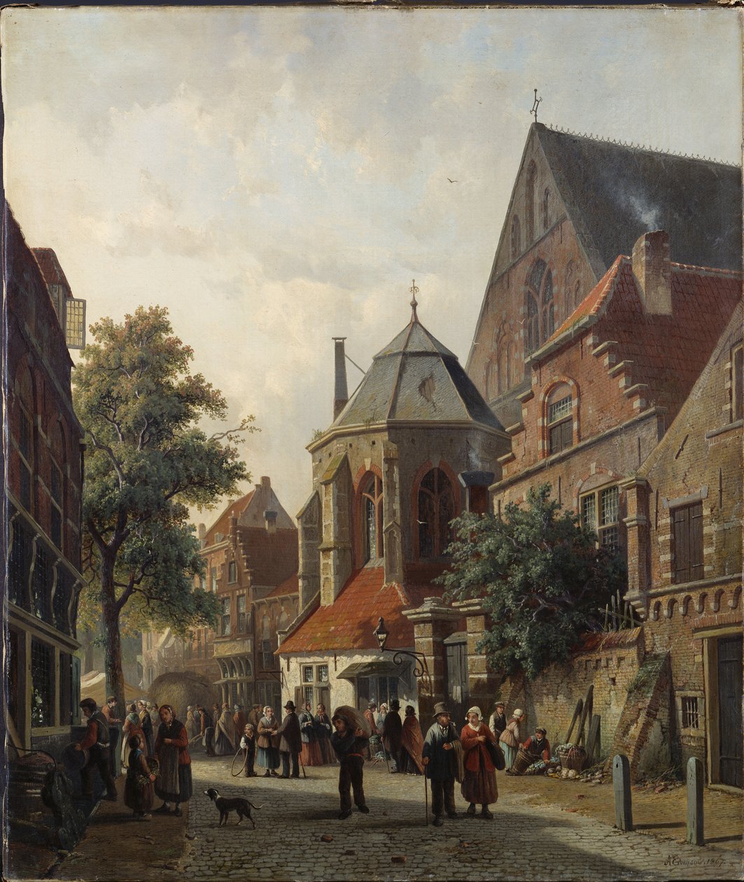 Holenderska scena uliczna, 1867 autorstwa Adrianus Eversen