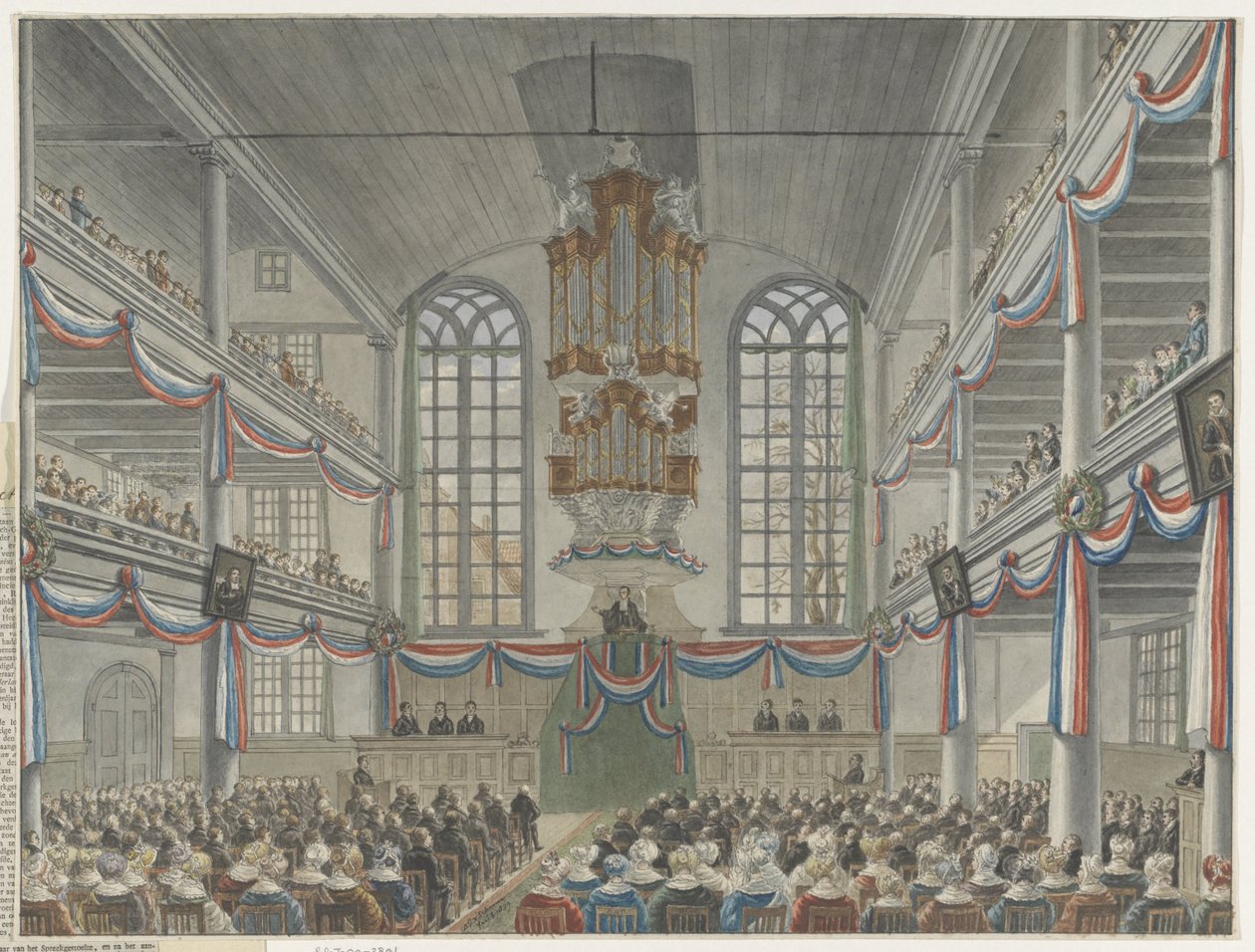 Obchody 200-lecia Seminarium Remonstrantów, 1834 autorstwa Adrianus Gerardus van Schoone