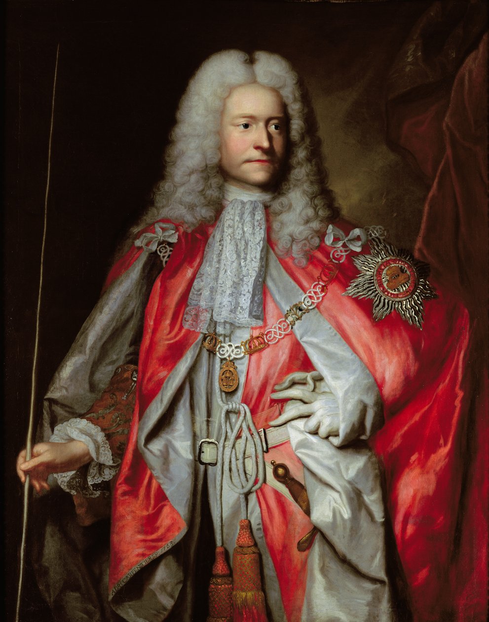 Portret pośmiertny sir Paula Methuena K.B. (zm.1757) autorstwa Adrien Carpentiers