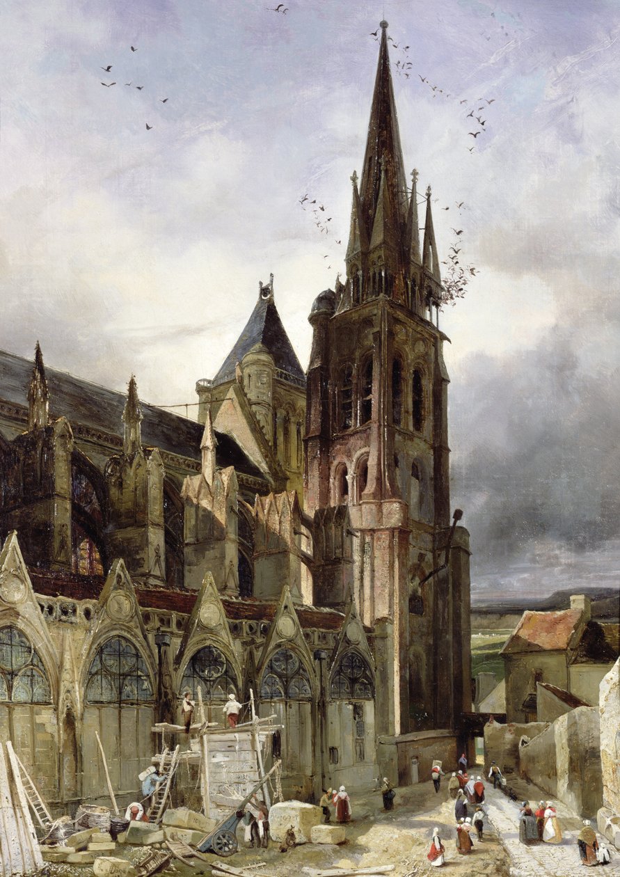 Odbudowa kościoła opackiego św. Denisa w 1833 r. autorstwa Adrien Dauzats
