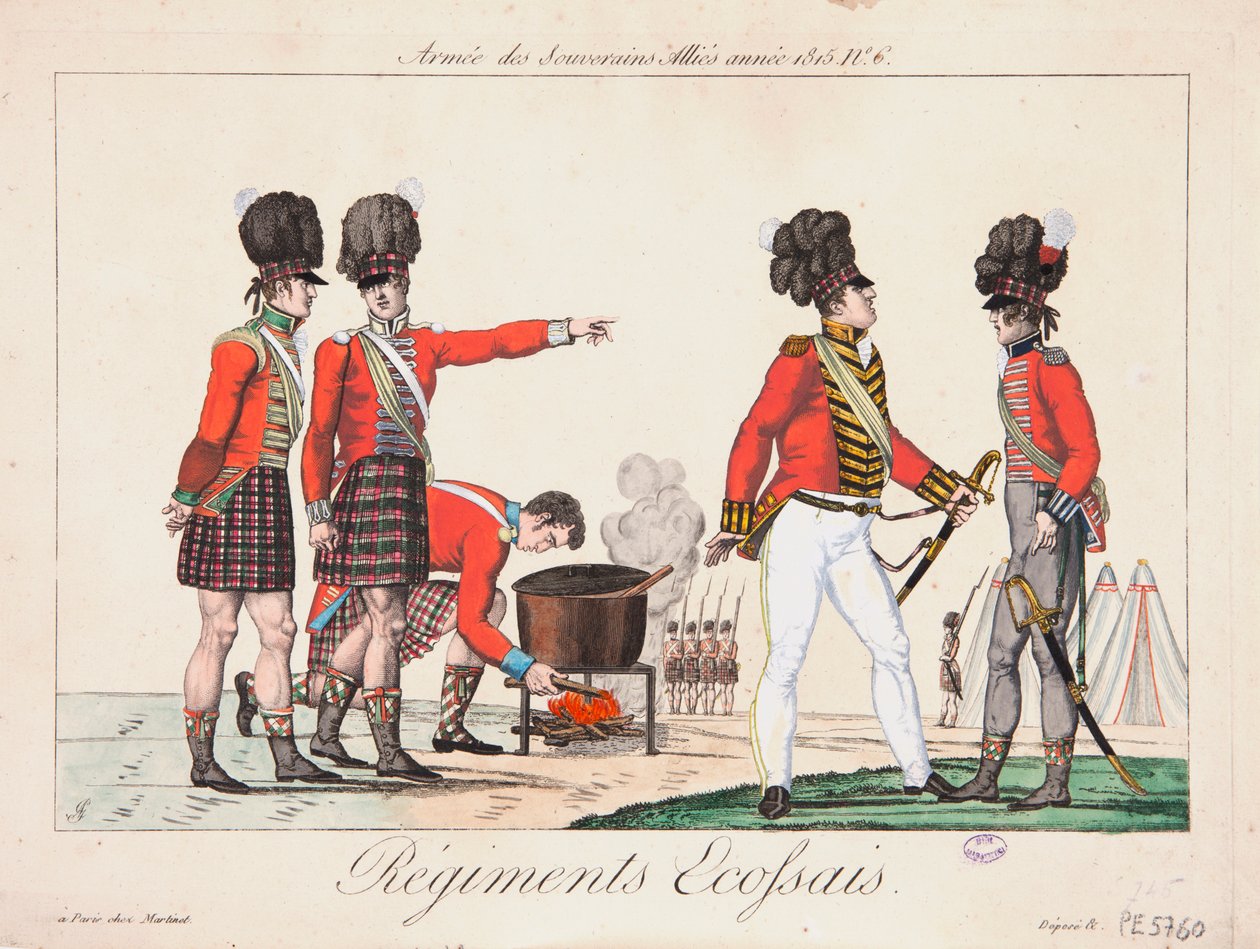 Szkockie Regimenty, Armia Suwerenów Sprzymierzonych, 1815 autorstwa Adrien Pierre Francois Godefroy