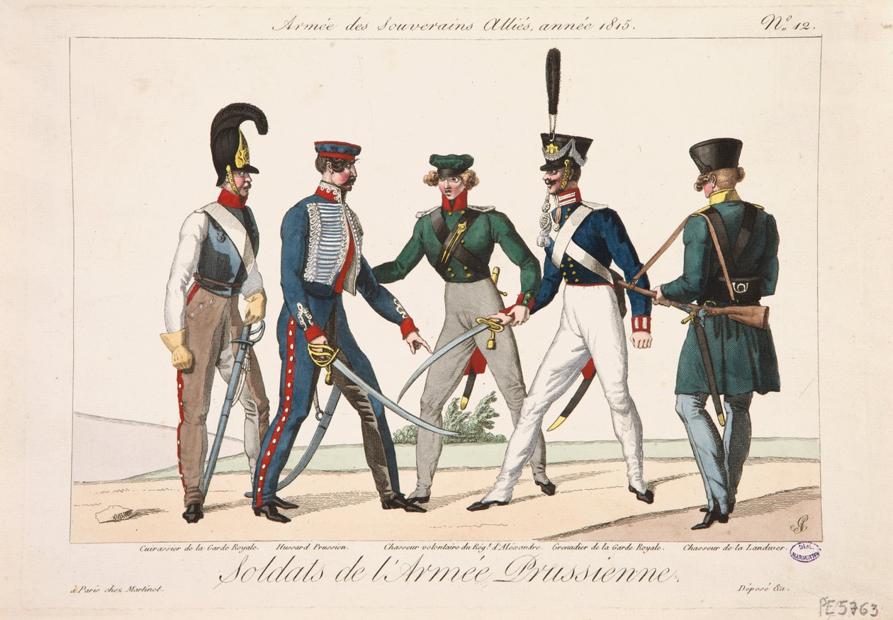 Żołnierze Armii Pruskiej, Armia Sprzymierzonych Suwerenów, 1815 autorstwa Adrien Pierre Francois Godefroy
