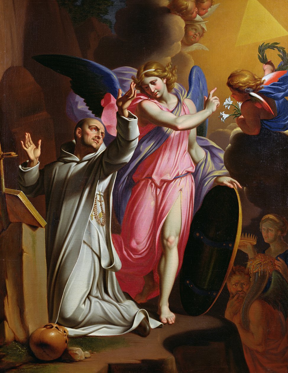Św. Bruno na modlitwie, 1671 autorstwa Adrien Sacquespee
