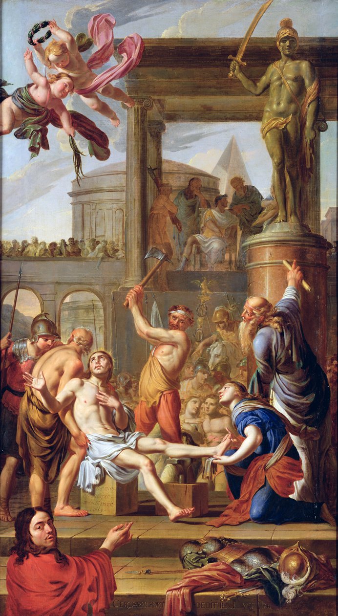 Męczeństwo św. Adriana, 1659 r. autorstwa Adrien Sacquespee