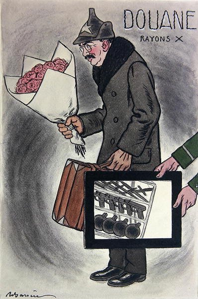 Karykatura sowieckiego ambasadora we Francji, Waleriana Dewgalewskiego, z francuskiego czasopisma „Fantasio”, ok. 1930 r. 1924 (kolor lito) autorstwa Adrien Barrere