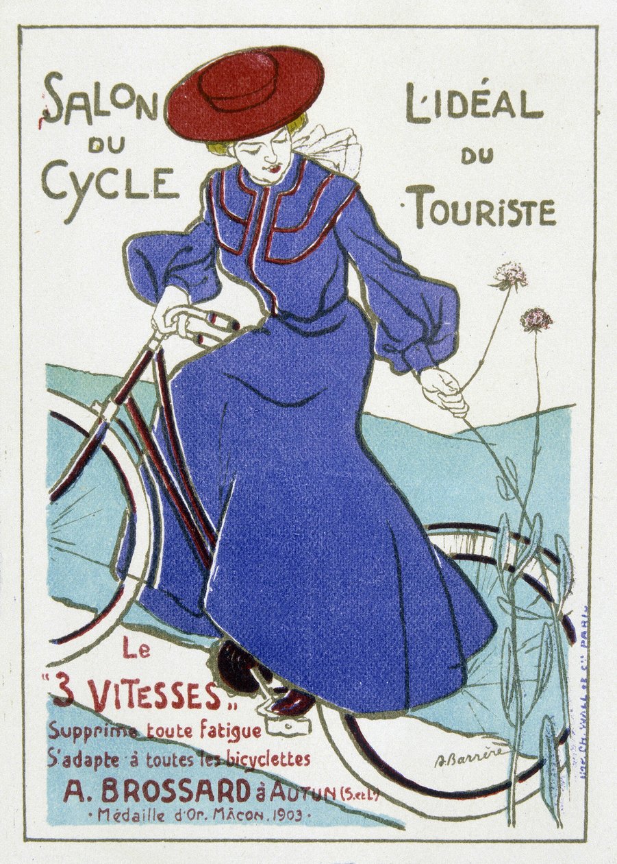 Targi z cyklu, ideał turystyki. Reklama rowerów A. Brossarda, złoty medal w Macon w 1903 r. Ilustracja Barrere z początku XX wieku. autorstwa Adrien Barrere