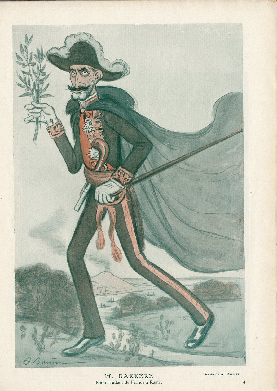 Fantasio - Ilustracja A Barrere (1874-1931): Włochy, Dyplomacja, Rzym - Barrere Camille, Dyplomaci autorstwa Adrien Barrere