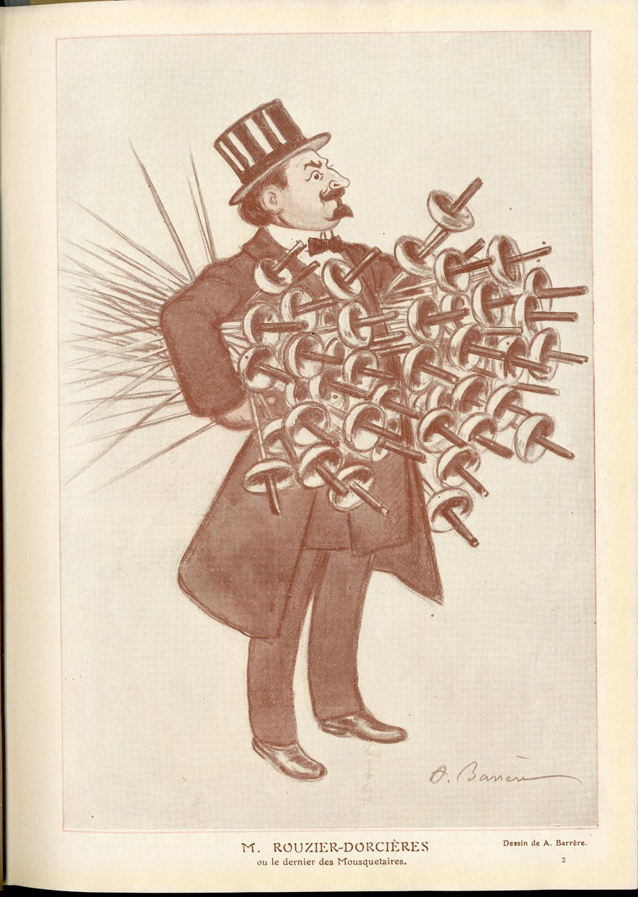 Fantasio, ca. 1912_4_1 - Ilustracja Barrere (1874-1931): Szermierka - Rouzier Dorcieres autorstwa Adrien Barrere