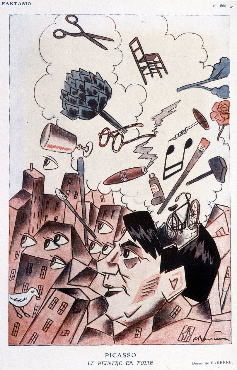 Humorystyczny rysunek Barrère na temat Pabla Picassa - w „Fantasio” z 15.11.1928. autorstwa Adrien Barrere