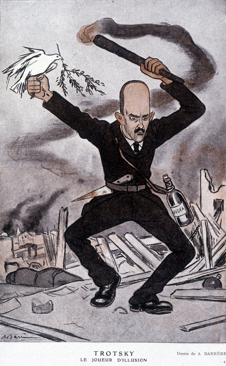 Leon Trocki (Trocki) (1879-1940), gracz iluzji - rysunek Barrère, w „Fantasio” z 15.03.1918 autorstwa Adrien Barrere