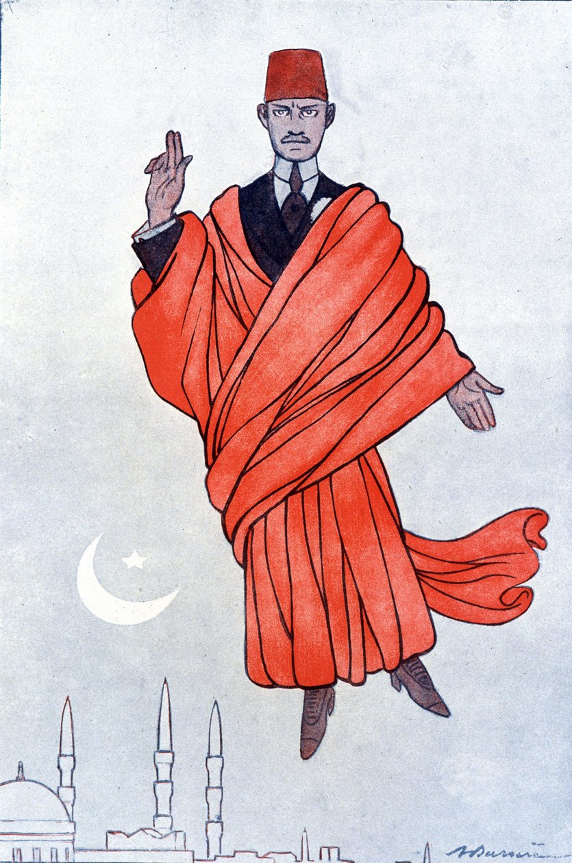 Portret Paszy Mustafy Kemala (Kamal Ataturk) autorstwa Adrien Barrere