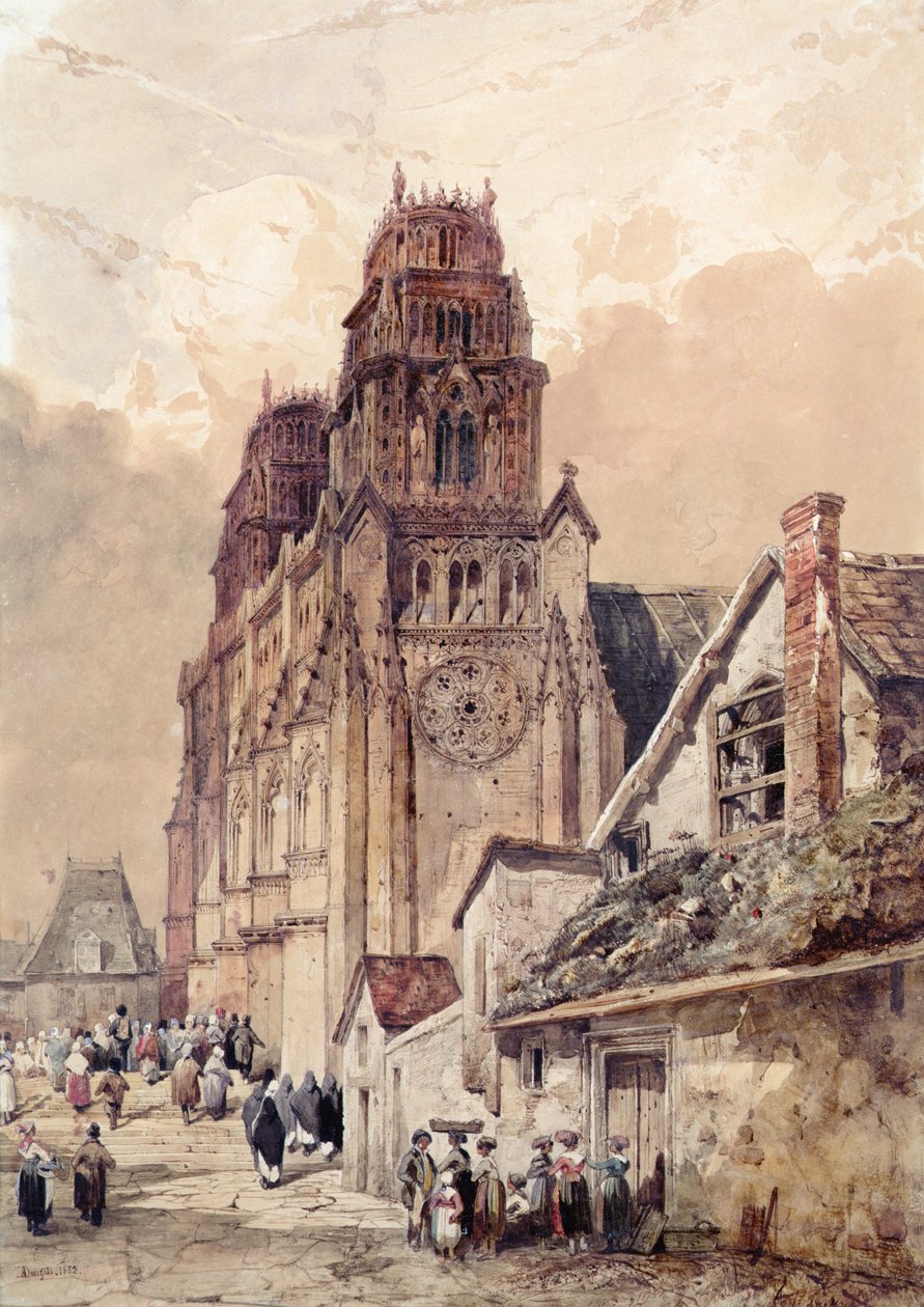 Katedra orleańska, 1832 (wc na papierze) autorstwa Adrien Dauzats