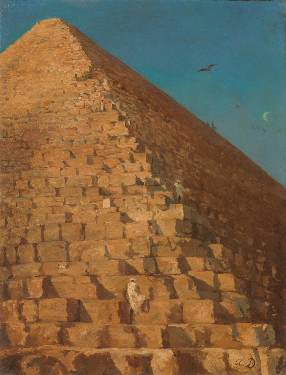 Wielka Piramida, Giza, 1830 lub później. autorstwa Adrien Dauzats