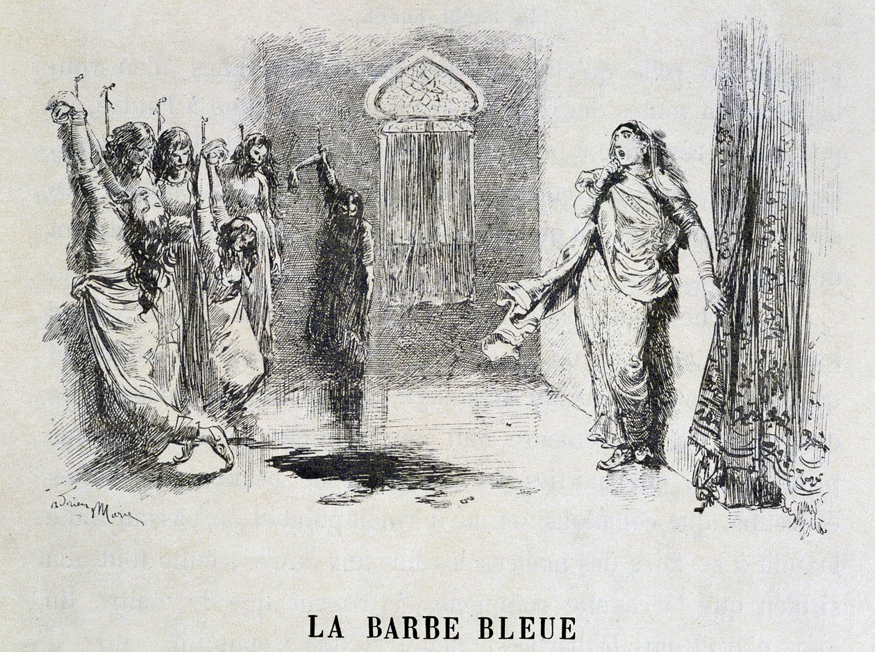 Beard Bleue - w „Les Tales de Fées” Charlesa Perraulta, ilustracje Adriena Marie autorstwa Adrien Emmanuel Marie