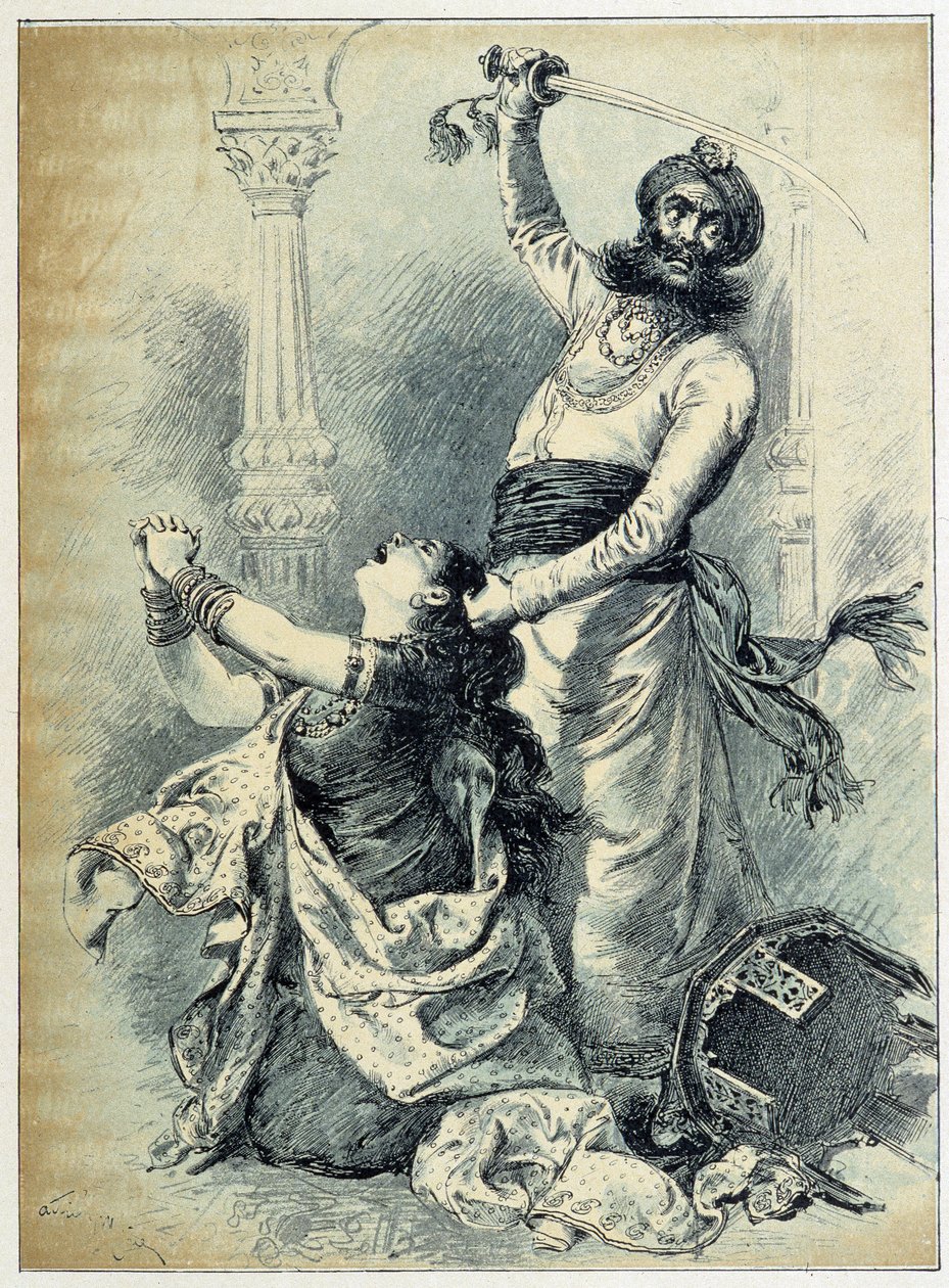 Beard Bleue - w „Les Tales de Fées” Charlesa Perraulta, ilustracje Adriena Marie autorstwa Adrien Emmanuel Marie