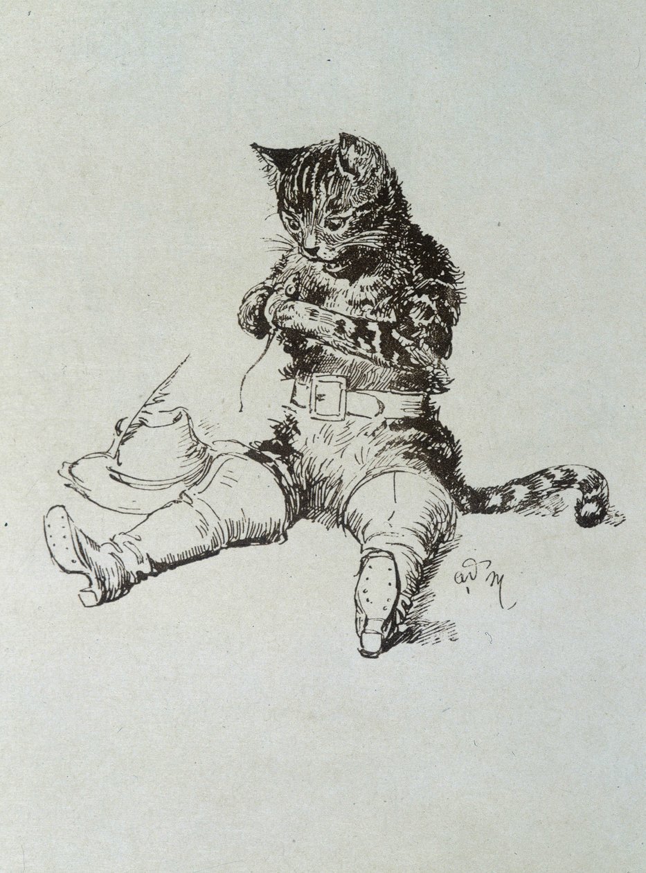 Kot w butach – w „Les Contes de Fées” Charlesa Perraulta, ilustracje Adriena Marie autorstwa Adrien Emmanuel Marie