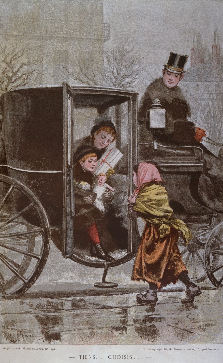„Proszę wybrać”, ilustracja z „Le Monde Illustre”, ok. 1890 r. autorstwa Adrien Emmanuel Marie