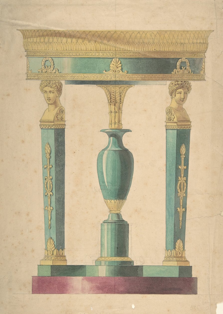 Projekt na stół, początek XIX wieku. autorstwa Adrien Louis Marie Cavelier.