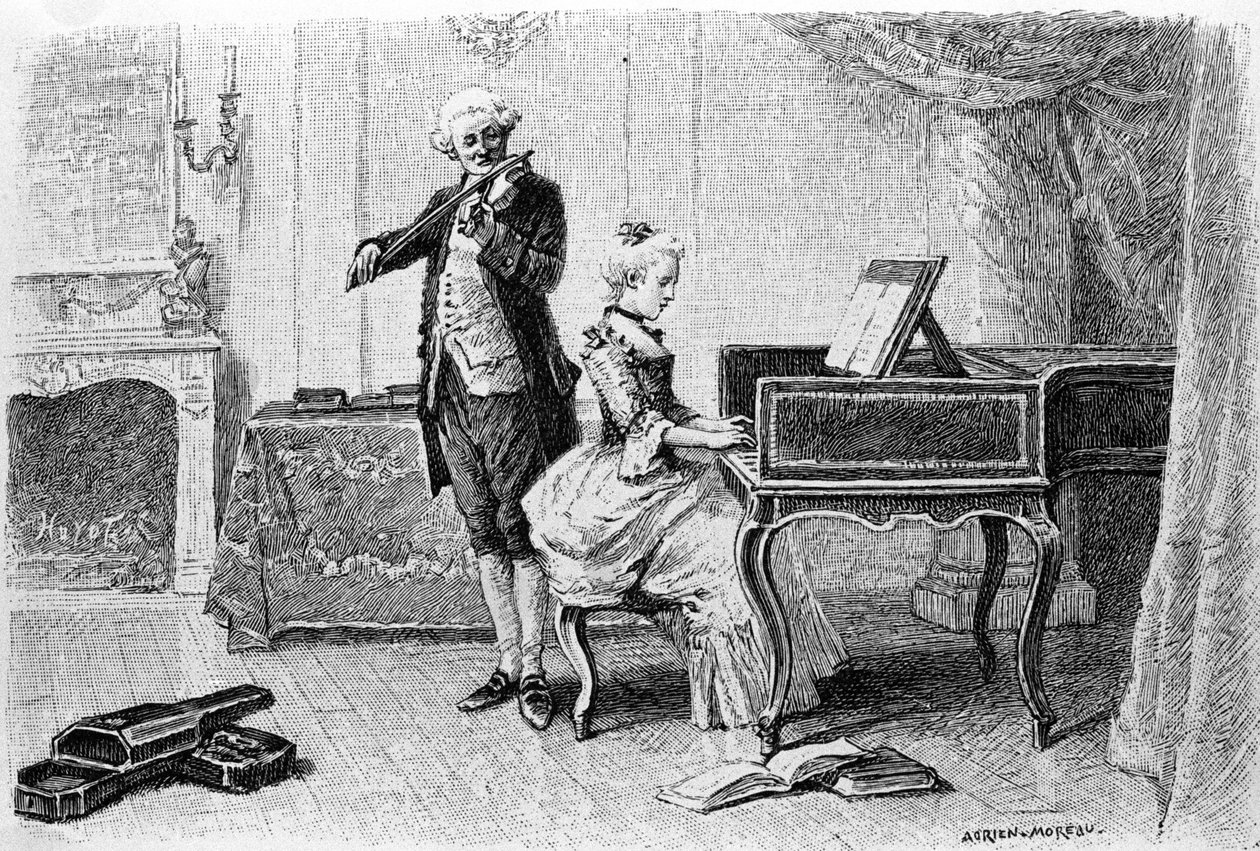Grawer autorstwa Adriena Moreau (1843-1906) ilustrujący „Kandyda” Francois Marie Arouet dit Voltaire (1694-1778). autorstwa Adrien Moreau