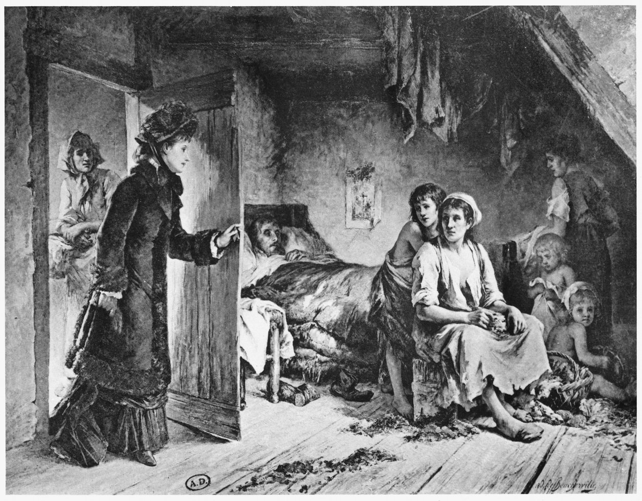 W Domu Ubogich, ok. 1880 (zdjęcie bw) autorstwa Adrien de Boucherville