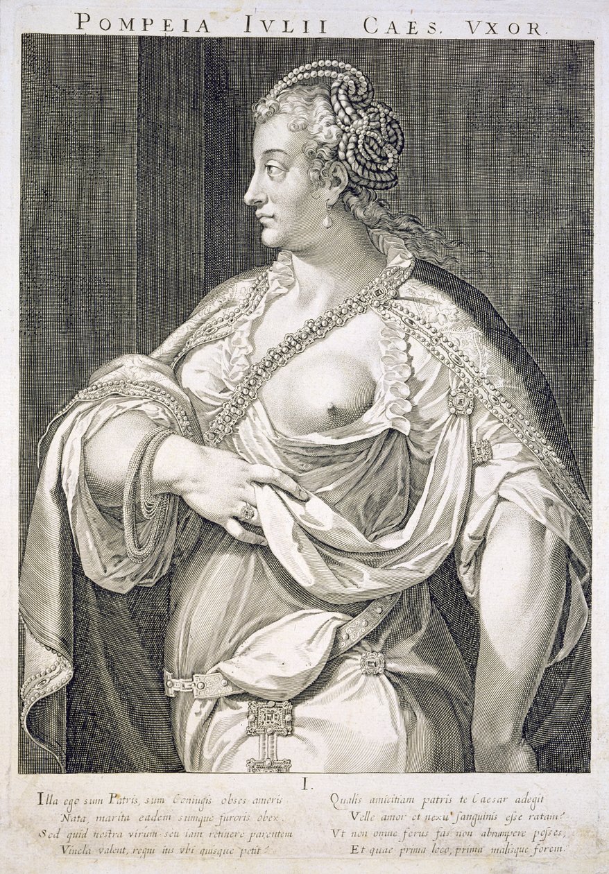 Pompeia (zm. AD 122) żona Juliusza Cezara autorstwa Aegidius Sadeler or Saedeler