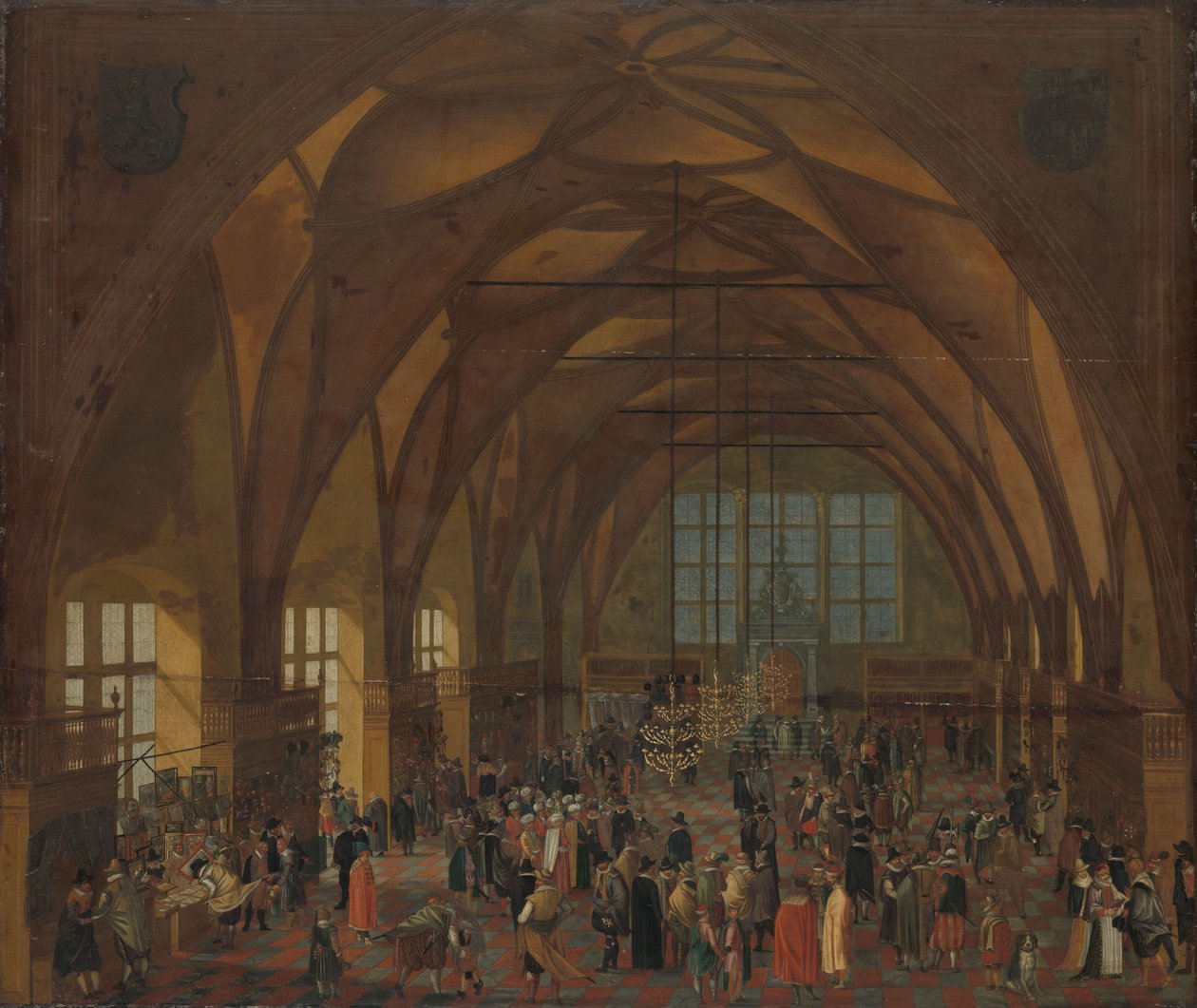 Wnętrze Sali Władysława, Praga autorstwa Aegidius Sadeler (II) (copy after)