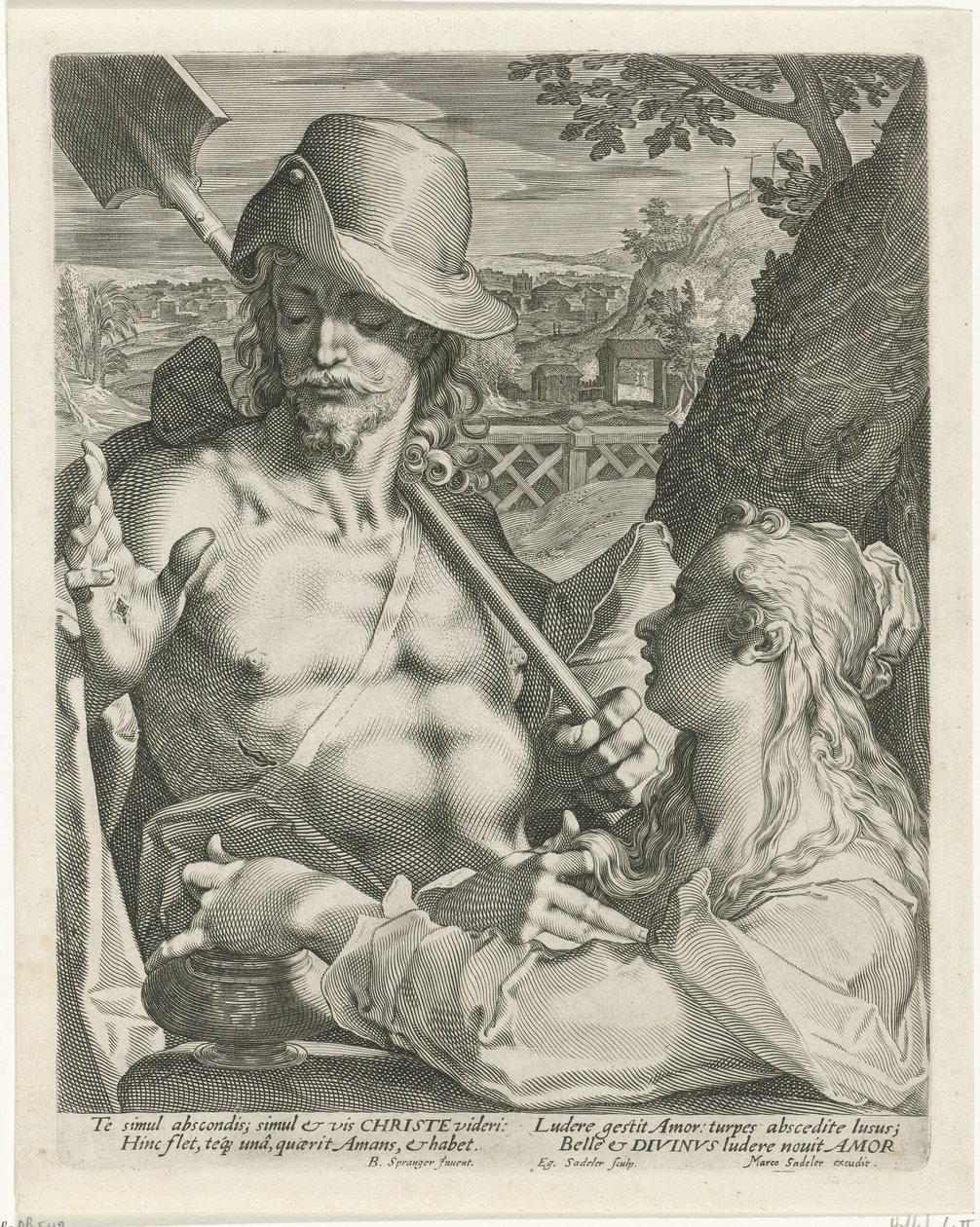 Chrystus ukazujący się jako ogrodnik Marii Magdalenie (Noli mi tangere) autorstwa Egidius  Sadeler (II)