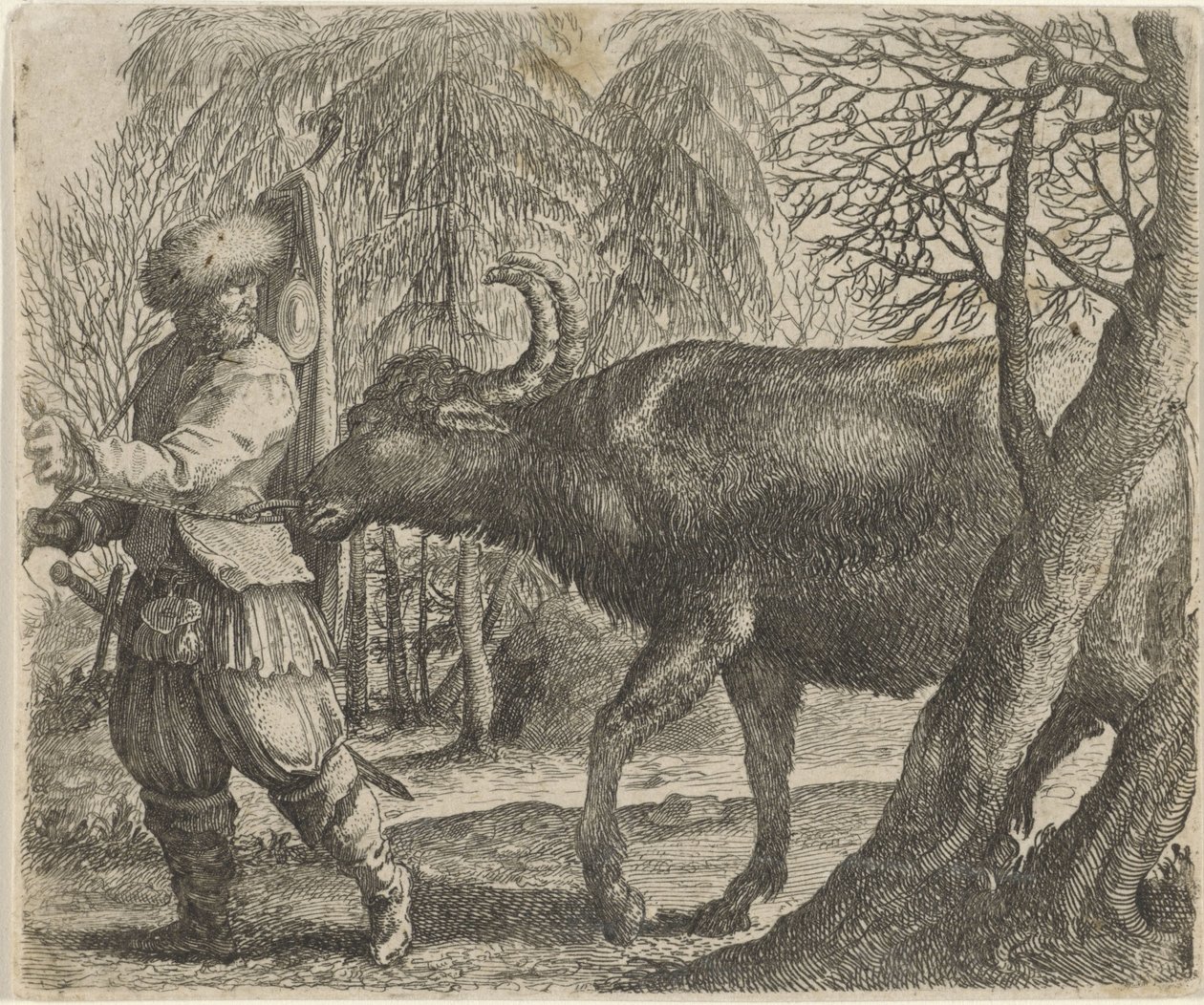 Bajka o bawole i rolniku autorstwa Egidius  Sadeler (II)