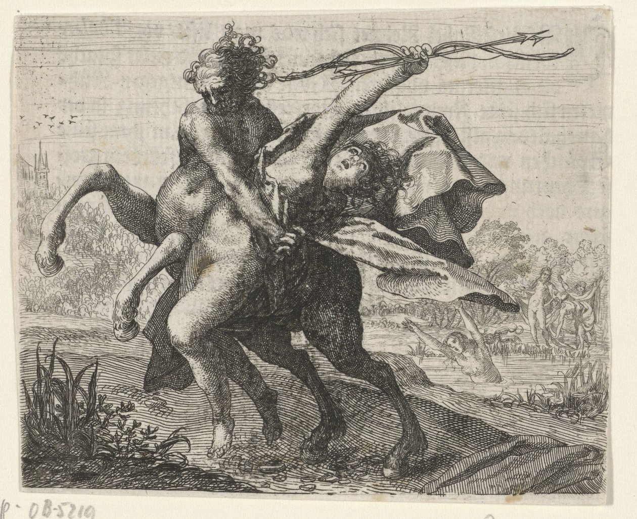 Bajka o porwaniu kobiety przez centaur autorstwa Egidius  Sadeler (II)