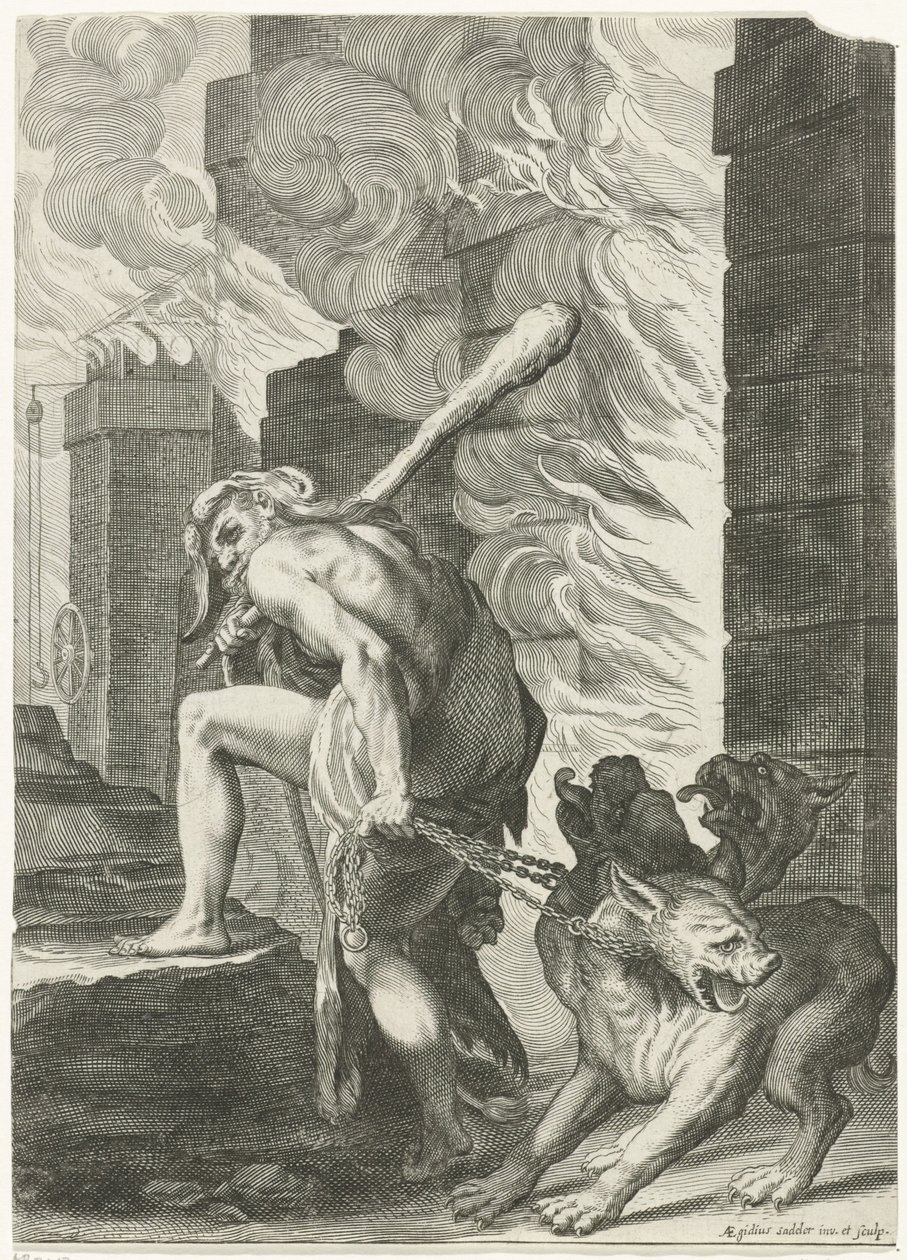 Herkules i Cerber autorstwa Egidius  Sadeler (II)