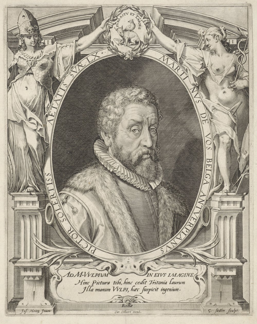 Portret Maertena de Vos w wieku 60 autorstwa Egidius  Sadeler (II)