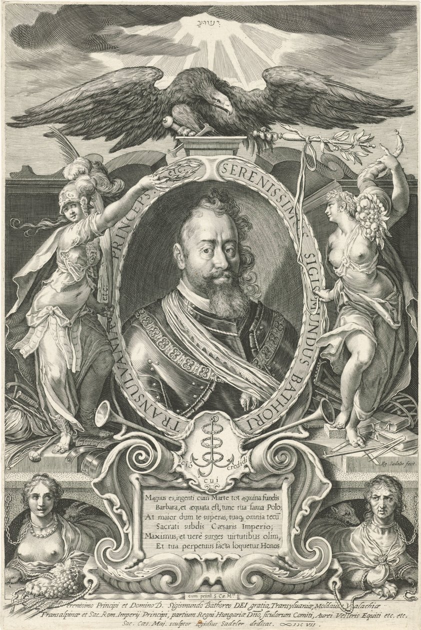 Portret Zygmunta Batorego, księcia Siedmiogrodu autorstwa Egidius  Sadeler (II)