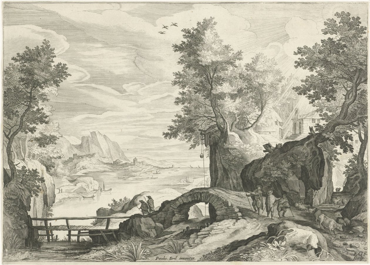 Riverscape autorstwa Egidius  Sadeler (II)