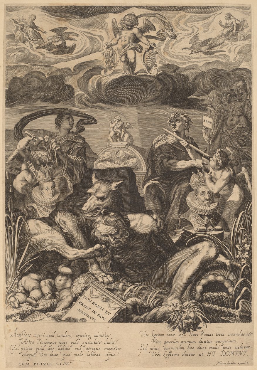 Alegoria małżeństwa cesarza Ferdynanda II i Eleanor Gonzaga autorstwa Aegidius Sadeler II