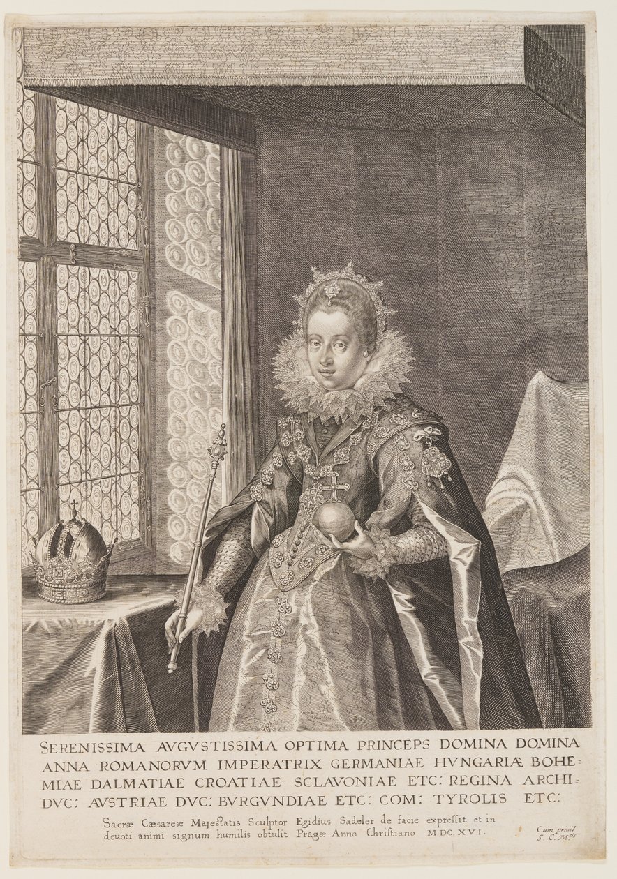 Anna, żona cesarza Macieja autorstwa Aegidius Sadeler II