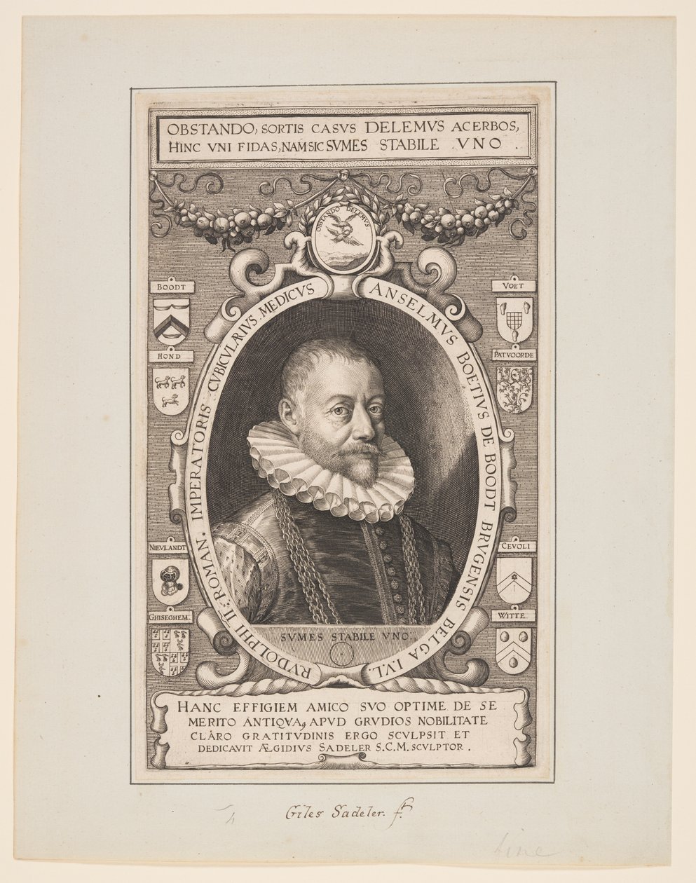 Anselm Boethius de Boodt, lekarz Rudolfa II autorstwa Aegidius Sadeler II