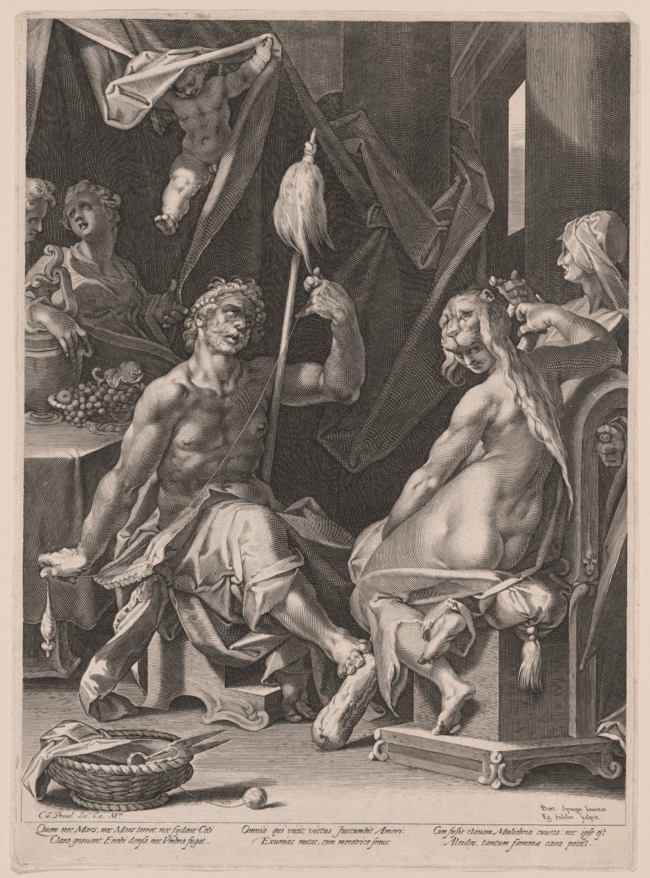 Herkules i Omfale autorstwa Aegidius Sadeler II