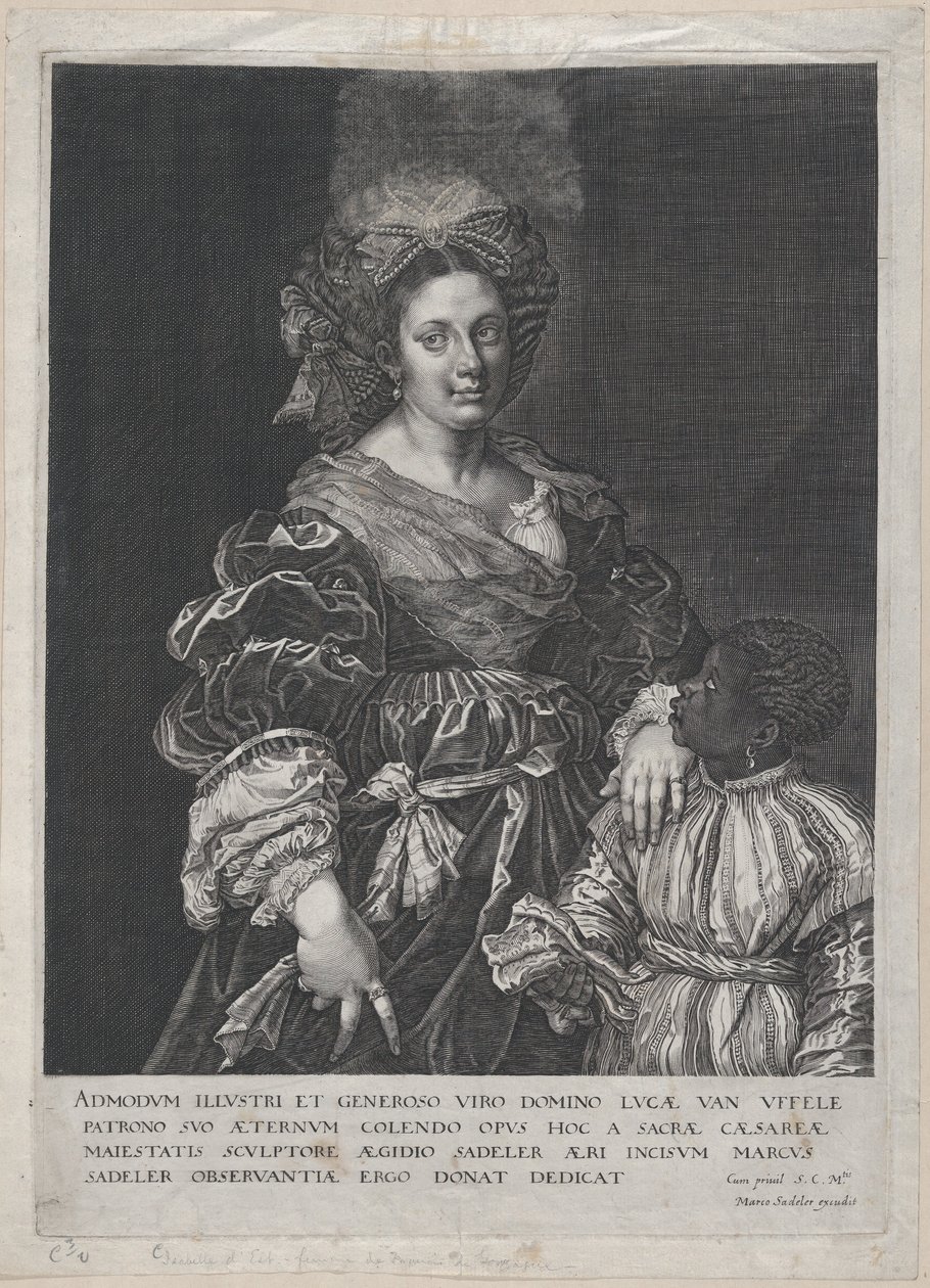 Laura Dianti z czarną kartką, 1600-1627. autorstwa Aegidius Sadeler II