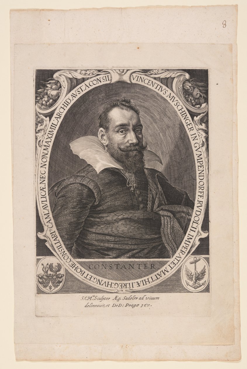 Vincent Muschinger von Gumpendorff, lekarz autorstwa Aegidius Sadeler II